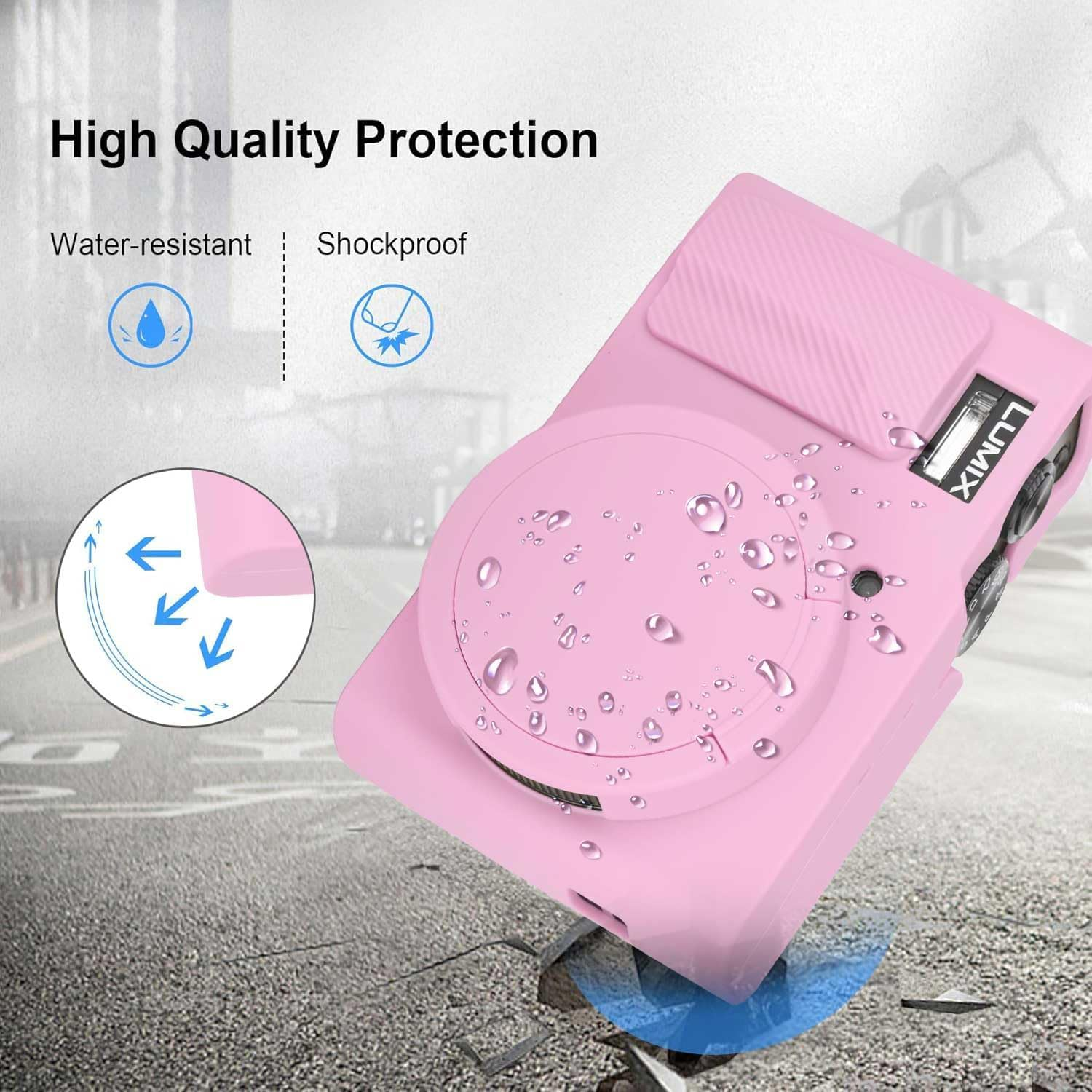 T Tersely Premium Soft Silicone Protective Case with Removable Lens Cover for Panasonic Lumix DC-TZ99 / ZS99 Digital Camera - Washable, Lightweight, and Stylish Protection (Pink)