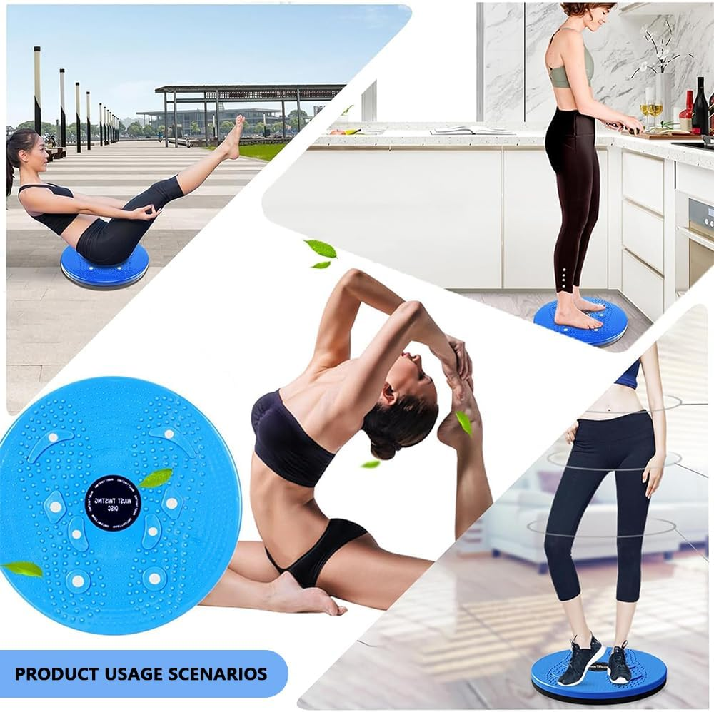 Waist Twisting Disc with Resistance Bands &ndash; Magnetic Twist Board for Exercise, Body Shaping, Slimming & Core Training, Ab Twister Board for Home Fitness, Aerobics & Full Body Workouts image number 3