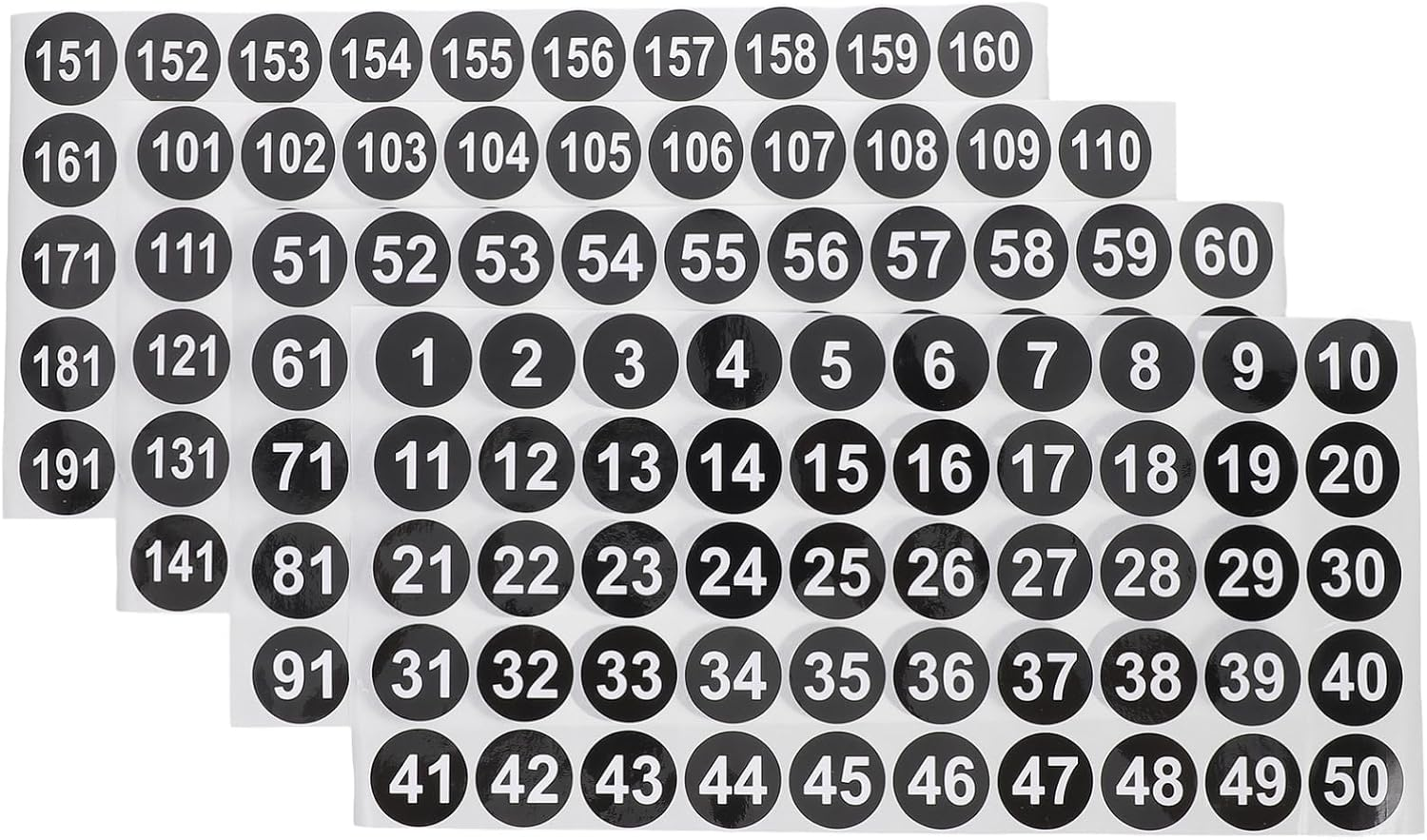 COHEALI 20 Sheets Stickers Adhesive Number Stickers round Multi-Use for Clothes Classification