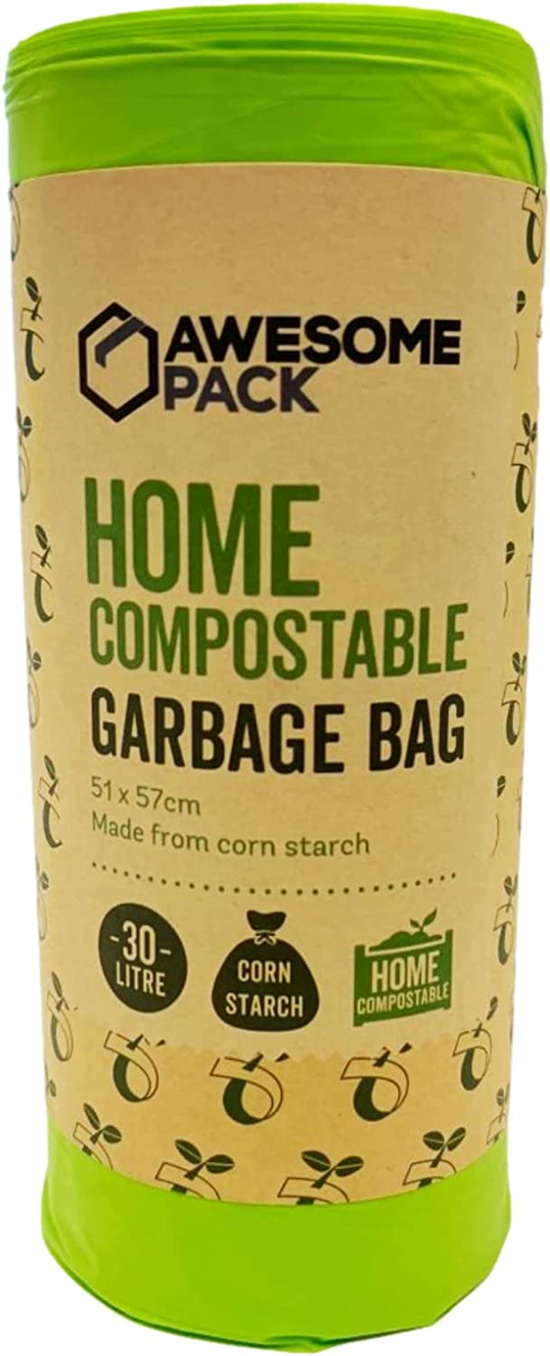 Compostable Bin Liners 30L Kitchen Garbage Bags Biodegradable [51X57Cm] image number 2