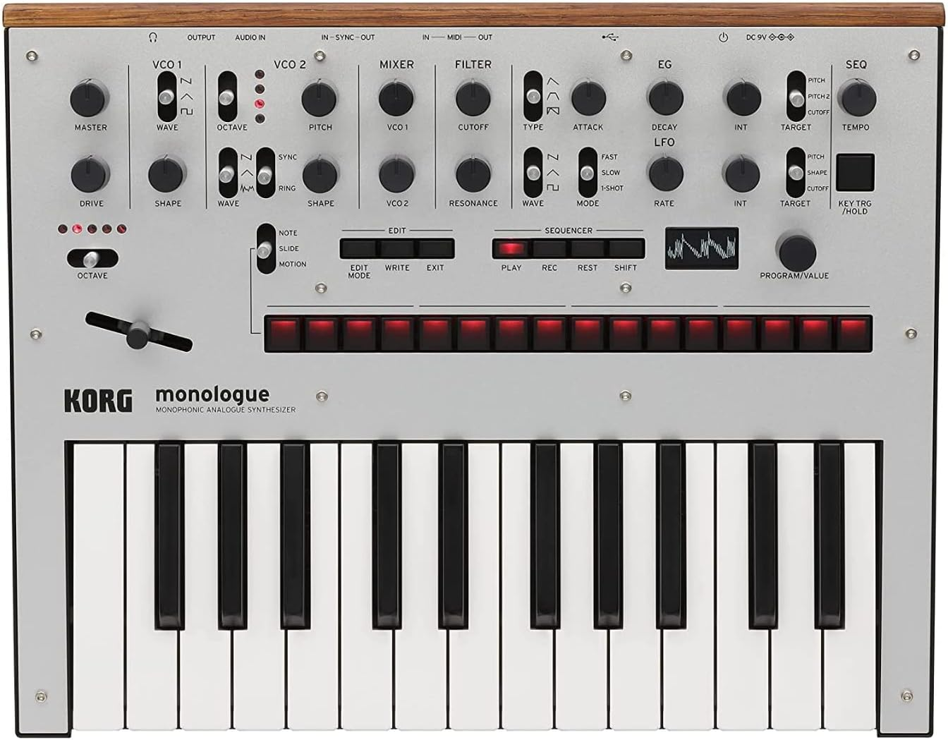 Korg Monologue Monophonic Analog Synthesizer with Presets-Silver (MONOLOGUESV)