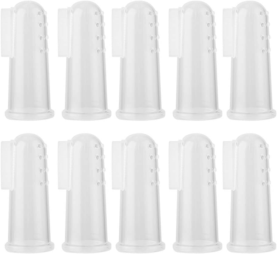 10Pcs Finger Toothbrush - Silicone Pet Finger Toothbrush for Dogs and Cats - Extra Soft Silicone Bristles, Easy Teeth Cleaning for Dog Dental Hygiene, Convenient to Use