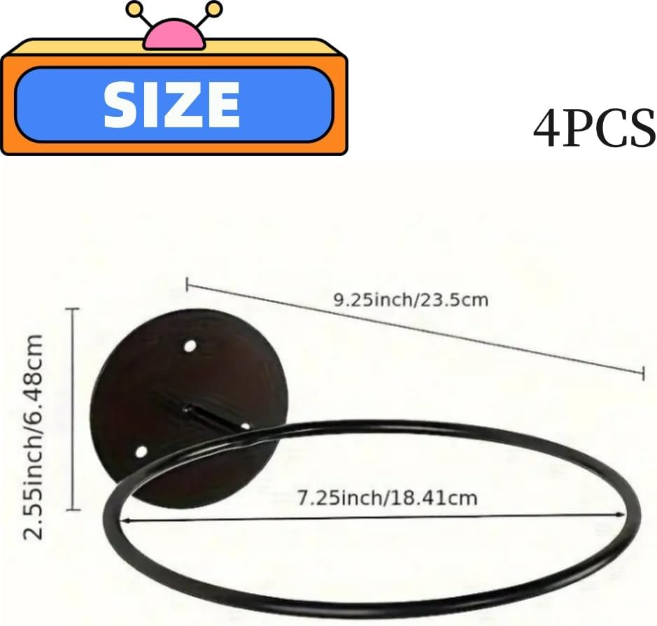 4 Pack Metal Ball Holder Wall Mount - Universal Basketball Football Rugby Display Rack, Sports Room & Boy'S Room Organizer for Ball Storage Accessories image number 4