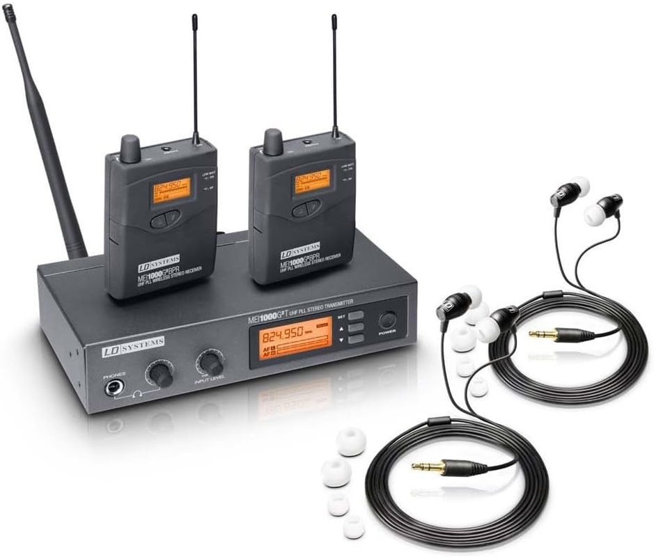 LD Systems MEI 1000 G2 B5 Bundle In-Ear Monitoring System Wireless with 2 X Belt Pack and 2 X In-Ear Headphones - 584-607 Mhz image number 3
