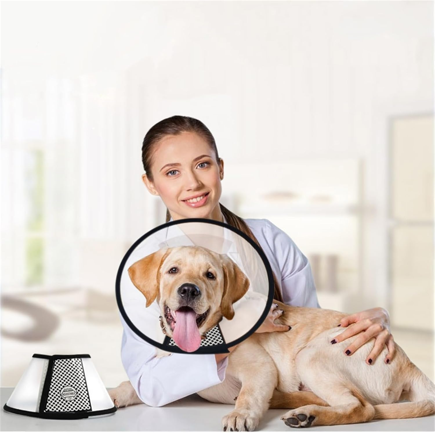 2PCS Pet Dog Cat Cone Protective Collar, Pet Cone Collar for Anti-Bite Anti-Licking Wound Healing after Surgery, Reusable Dog Recovery Collar, Adjustable Cone Collar for Medium Small Sized Cats Dogs image number 3