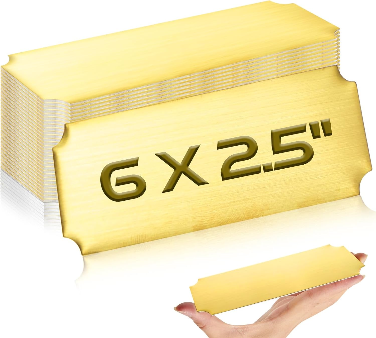 Therwen 30 Pcs Name Plates Laser Engraved Brushed Stainless Steel Plate Personalized Plaque Blank Custom Name Tag Frame Label with Adhesive Backing(Silver Notched Corner,1''X 3'') image number 5