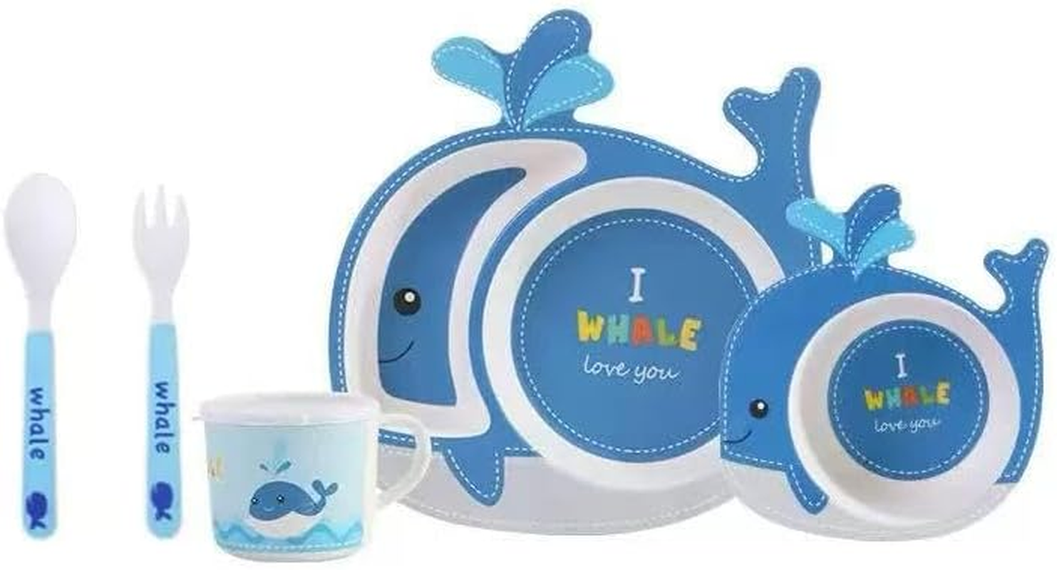 Awlfim Creative New Cute Cartoon Bamboo Fiber Children'S Tableware Set 5-Piece Gift Box Promotion Gift - Af-Cp-03-Owl Motif image number 2