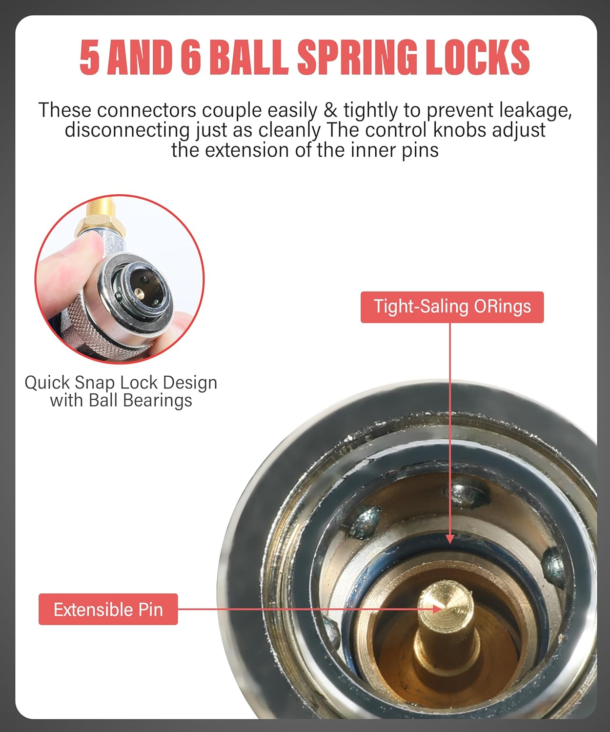 YAKEFLY AC R134A Adapter Fittings,R134A Connector 1/4 Inch Quick Connector with Manifold Gauge Set, Adjustable Quick Coupler Adapters Fitting Kit for R134A Car AC System Evacuation Recharging and More image number 3