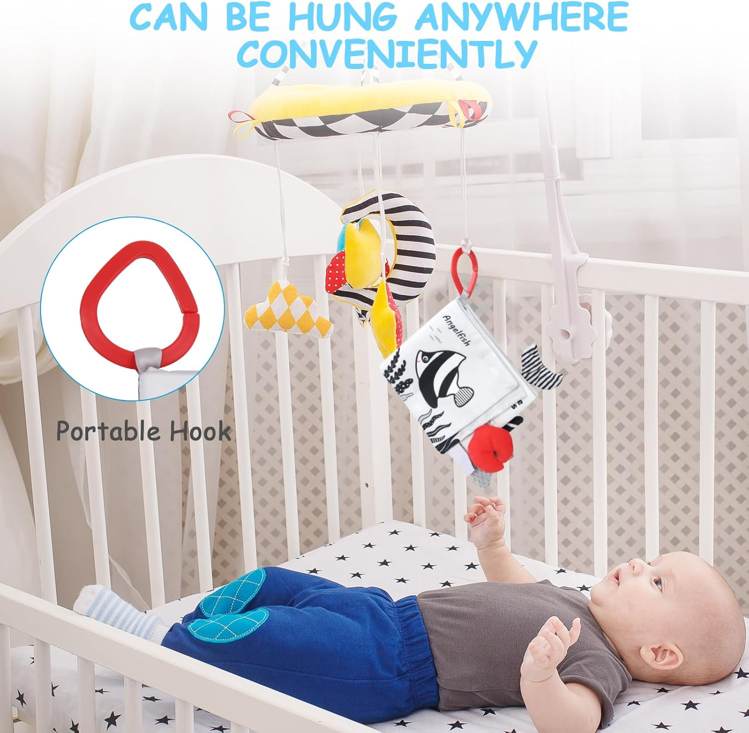 Vicloon Soft Cloth Baby Books - 0-6 Months, 3D Black & White High Contrast Books image number 6