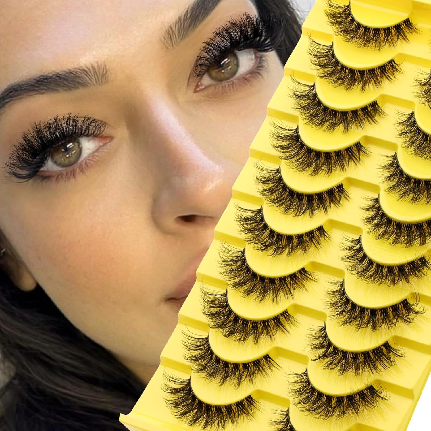 GEMERRY Natural Lashes Wispy Strip Eyelashes Classic Look False Eye Lashes Eyelash Fake Soft Fluffy Lash 10 Pairs(Lz-201) image number 4