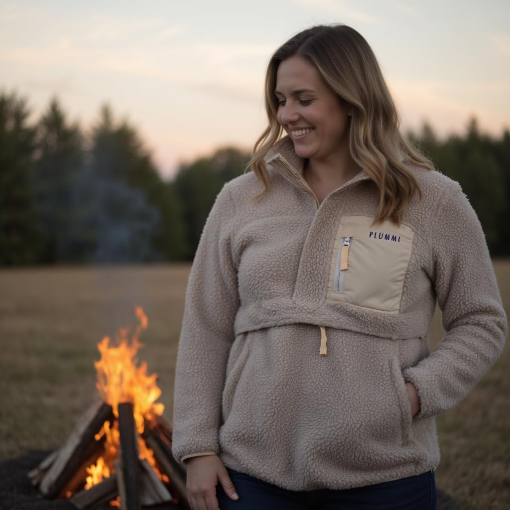 Women'S Maternity and Postpartum Nursing Top Breastfeeding Active Fleece image number 1