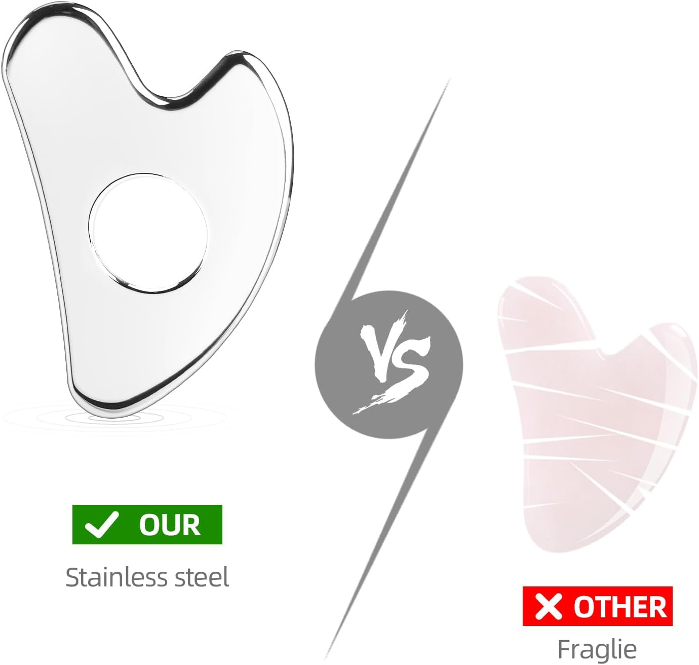 BTYMS Gua Sha Facial Tools Stainless Steel, Heart Shaped Guasha Tool with Hole, Metal Face Sculpting Tool Skin Care Massage Scraper image number 5