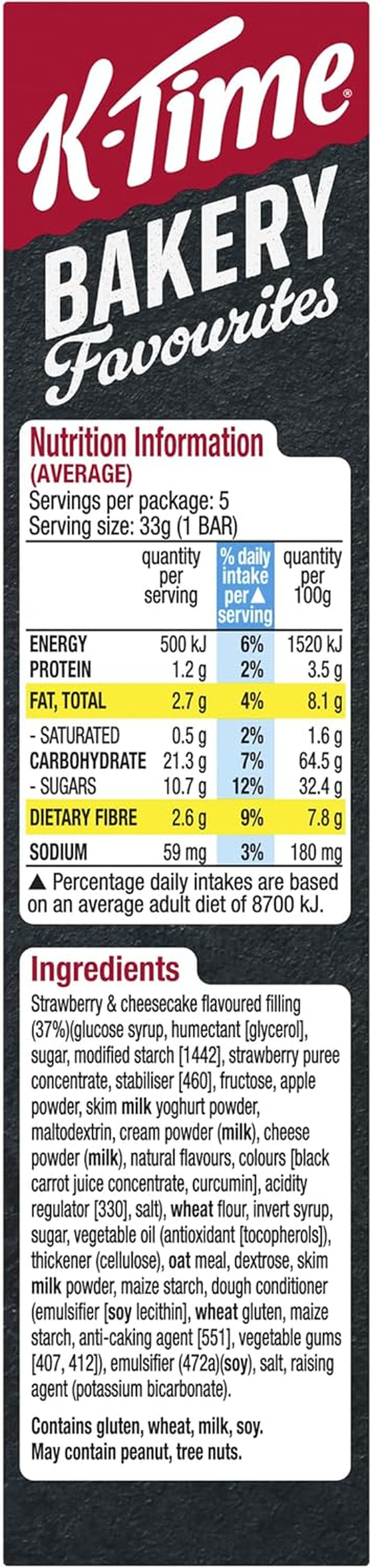 Kellogg&rsquo;S K-Time Twists Bakery Favourites Strawberry Cheesecake 5 Bars image number 3