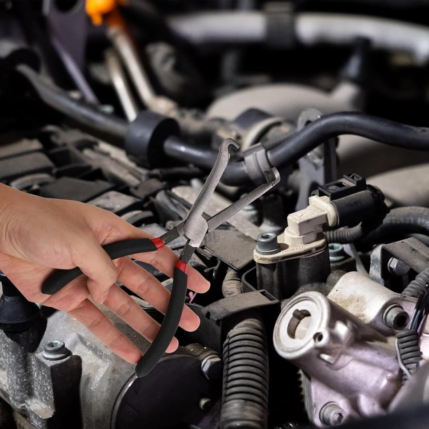 Shgarden Electrical Disconnect Pliers Automotive Electrical Connector Disconnect Pliers Spark Plug Disassembly Pliers Tear down Air Flow Sensors Fuel Injectors Fuel Line Petrol Clip Pipe Pliers SH0094 image number 2