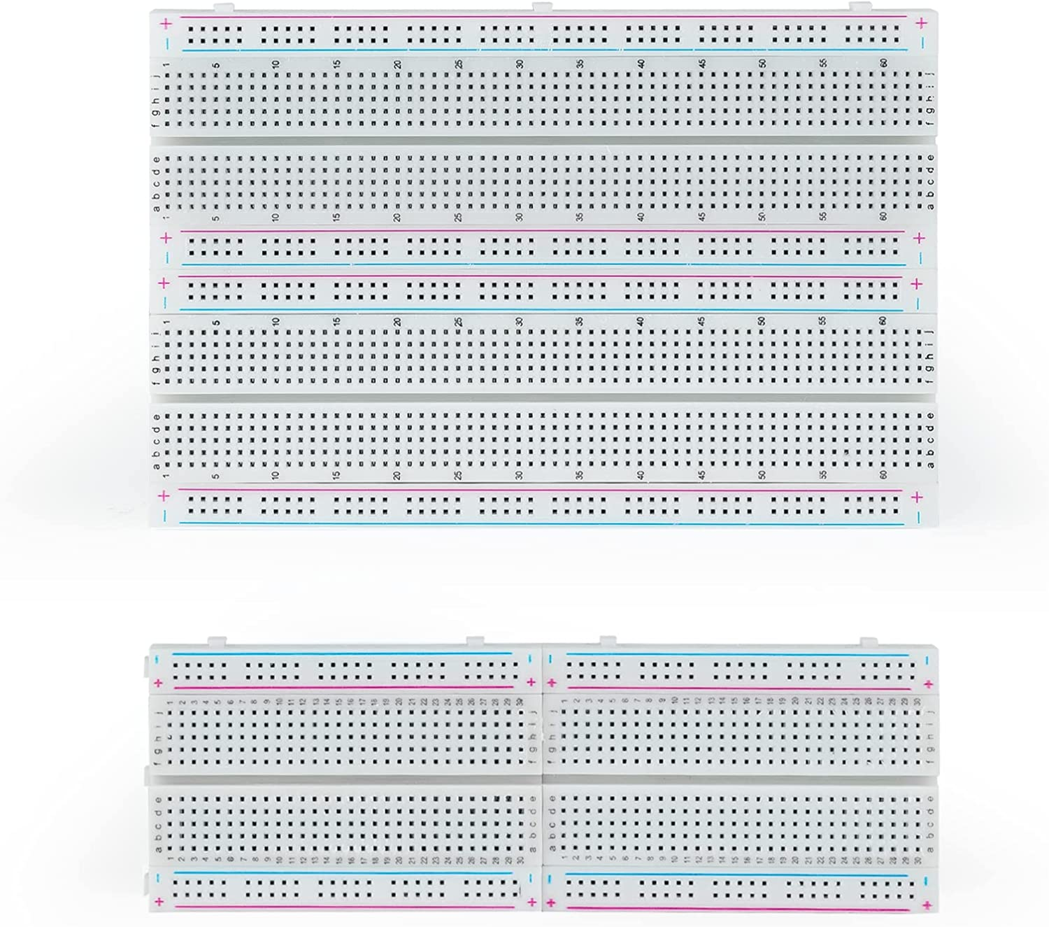 5PCS Breadboards Kit Include 3PCS 830 Point 2PCS 400 Point Sunfounder Solderless Breadboard Compatible for Arduino Proto Shield Distribution Connecting Blocks image number 1