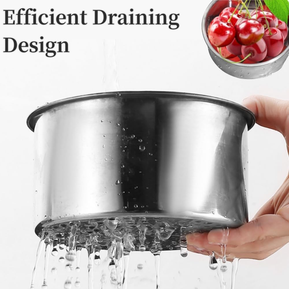 1Pcs Stainless Steel Sink Drain Strainer Basket, 2024 New Multifunction Hanging Sink Strainer Colander Drain Basket, Kitchen Sink Food Waste Filter and Vegetables Fruits Clean,Corner Sink Strainer image number 6