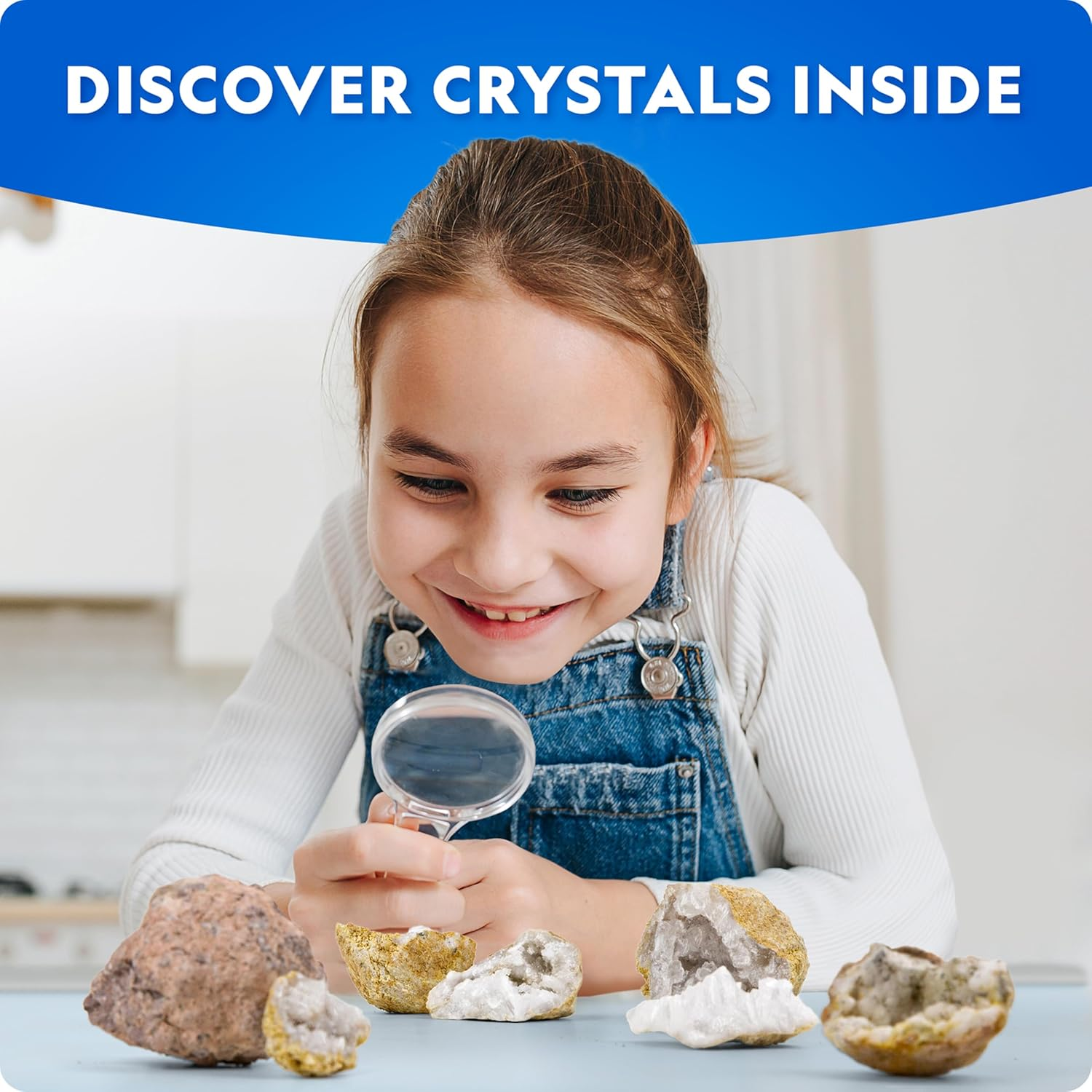National Geographic Break Open 4 Geodes Science Kit &ndash; Includes Goggles & Display Stand - STEM Science Boys & Girls, Break Your Own Geodes image number 1