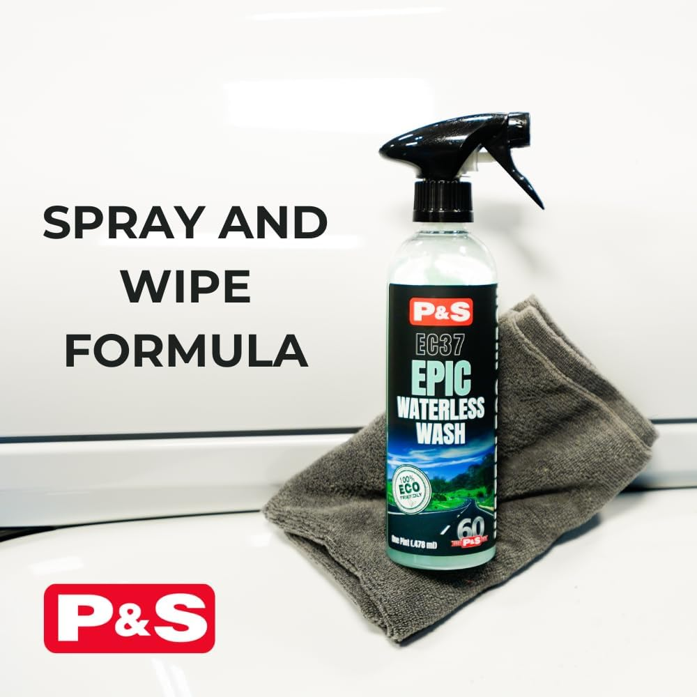 P&S Professional Detail Products - Epic Waterless Wash - Lubricants and Cleaning Agents Carefully Remove Soil without Water; Polymer Gloss Intensifier; Safe on Paint, Metal, & Glass (1 Pint) image number 1