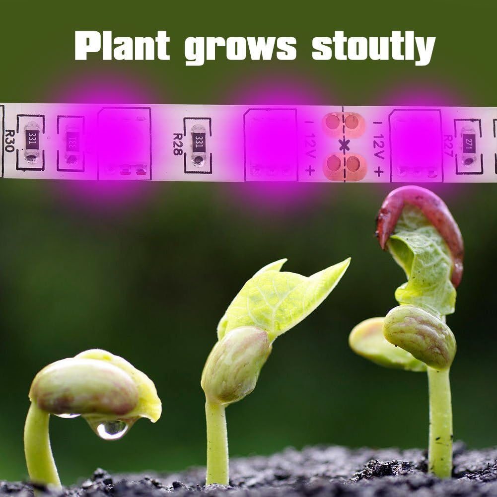 Haofy LED Grow Light Strips Grow for Indoor Plants,12V 16.4Ft Plant Growing Lamps,Adhesive Waterproof Light LED for Succulents Hydroponics Greenhouse Gardening image number 1