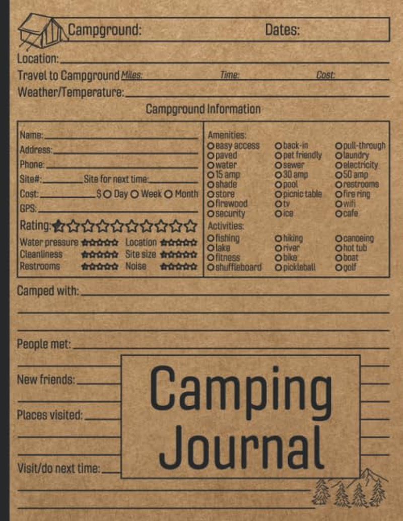 Camping Journal: Family RV Travel Logbook / Memory Book for Adventure Notes / Campground Notebook / Caravan Road Trip Diary / Summer Campsites Log Book / Camp Planner Gift Idea for Camper image number 1
