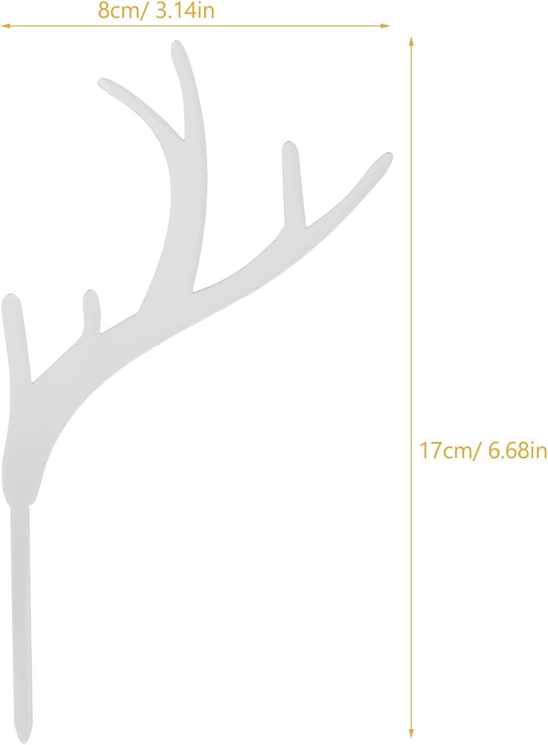 LUOZZY 20Pcs Reindeer Antlers Cake Toppers Christmas Cupcake Picks Deer Antler Cake Decoration Photo Props Xmas Party Supply - Silver