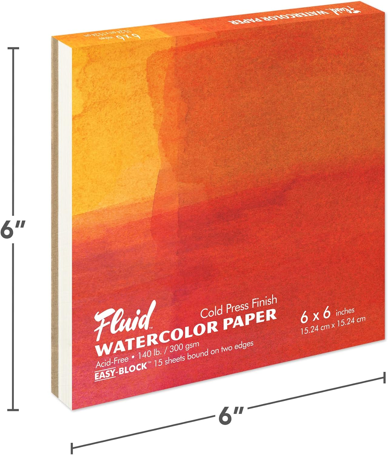 Speedball Fluid 300GSM Cold Press Watercolour Block Pad, 6-Inch X 6-Inch Size