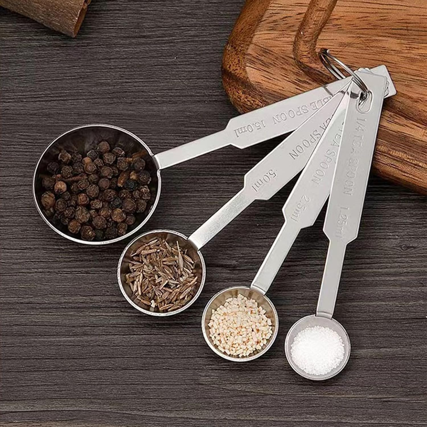 FOSDICK Set of 4 Measuring Spoons, Stainless Steel Coffee Spoons, Measuring Spoons with Scale, Coffee Measuring Spoons with 9 Cm Handle, Coffee Dosing Spoon, Coffee Solder Set for Coffee Beans, Coffee image number 6