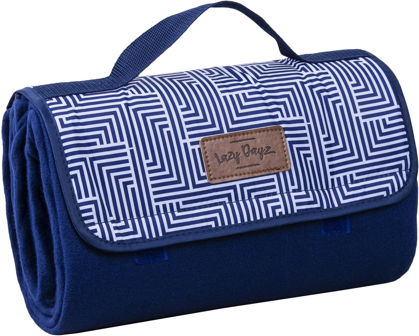 Lazy Dayz Fleece Picnic Rug Portable Outdoor Camping Mat Durable Fabric Foldable Waterproof Large Size Lightweight Beach Mat W/Carry Strap