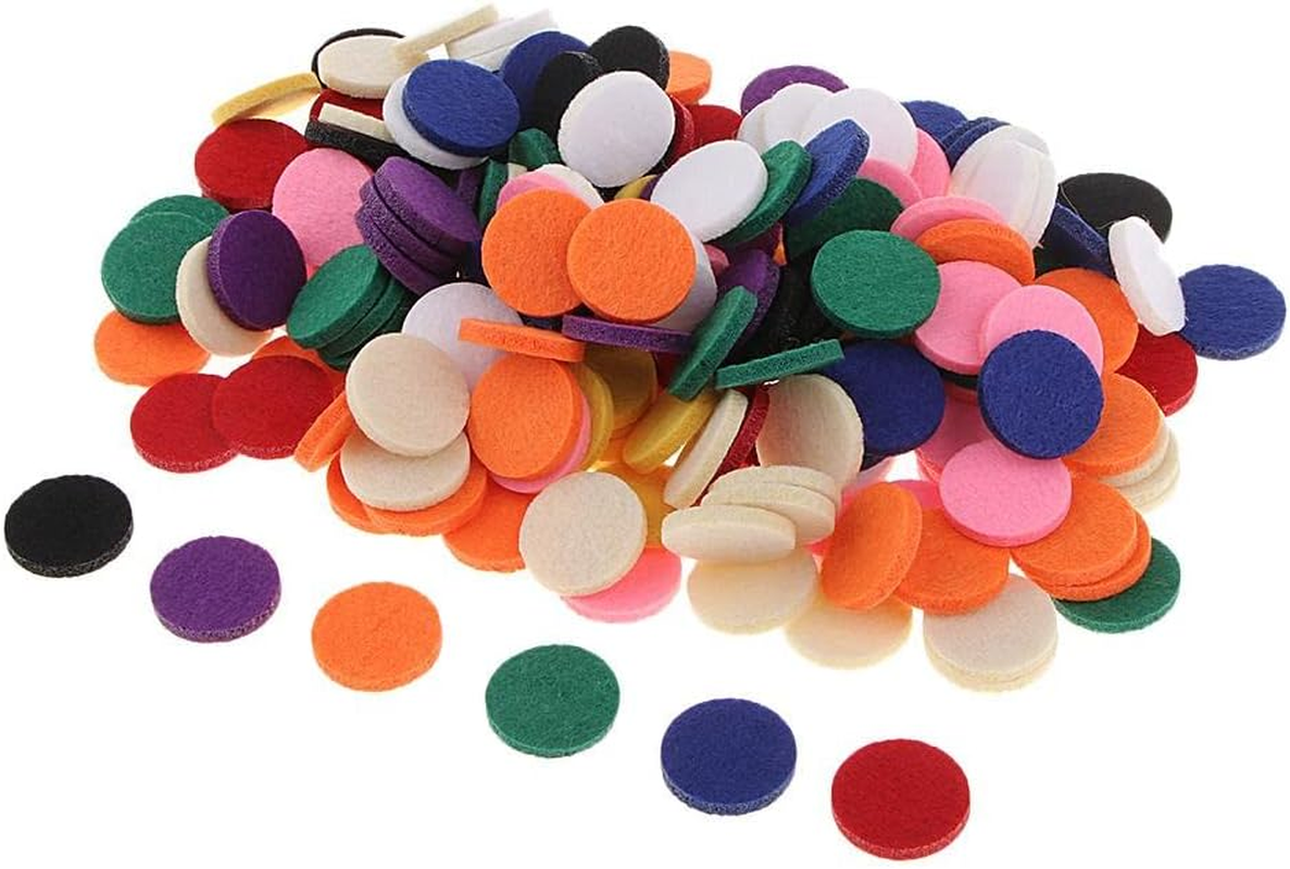 Perfeclan 200 Pieces Lots Car Vent Aromatherapy Essential Oil Diffuser Locket Air Freshener Pendant Necklace Jewelry Refill Felt Pads 21Mm - 11 Colors to Choose - Mixed image number 1