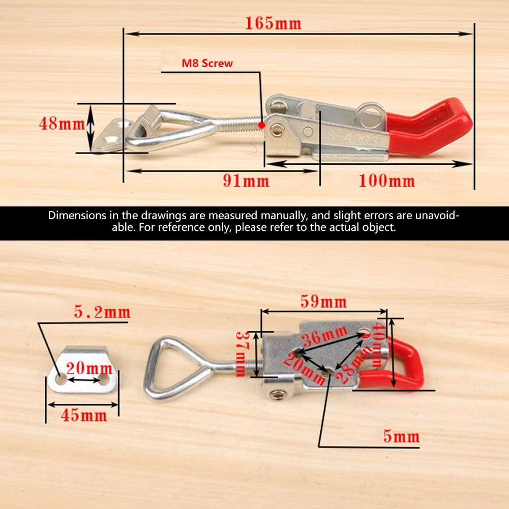 Joyzan Pull Latch, Toggle Clamp Latch Tool Box Latches Buckle Clamps Steel Catch Clip Tire Carrier Jig Wood Smoker Heavy Duty Large Holding Capacity for Industrial Equiipment Boxcar Lid Door, Silver image number 2