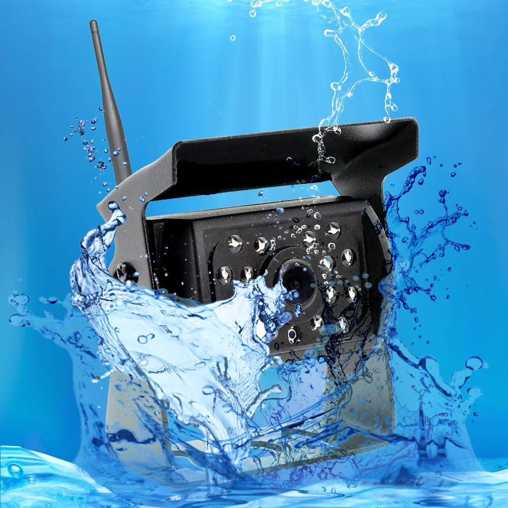 Vanxse Vehicle 720P Digital Wireless Backup Camera System 1024X600 7Inch AHD IPS Monitor DVR Loop Recorder+Ip69K Waterproof IR Wireless Reversing Camera Dash Camera for Truck Bus RV Trailer Car image number 1