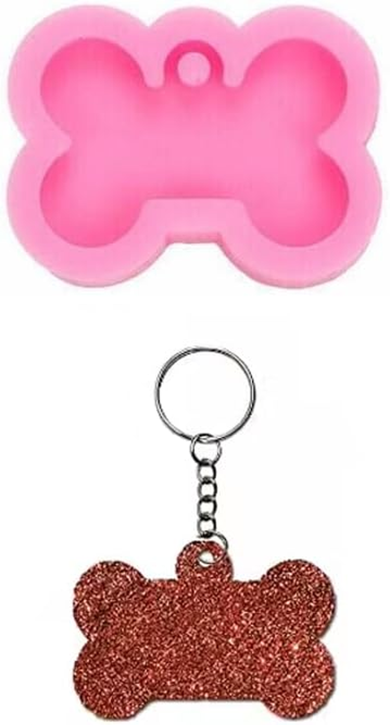 Silicone Bone Shape Resin Mold Dog Tag Keychain Resin Casting Mould DIY Craft image number 5