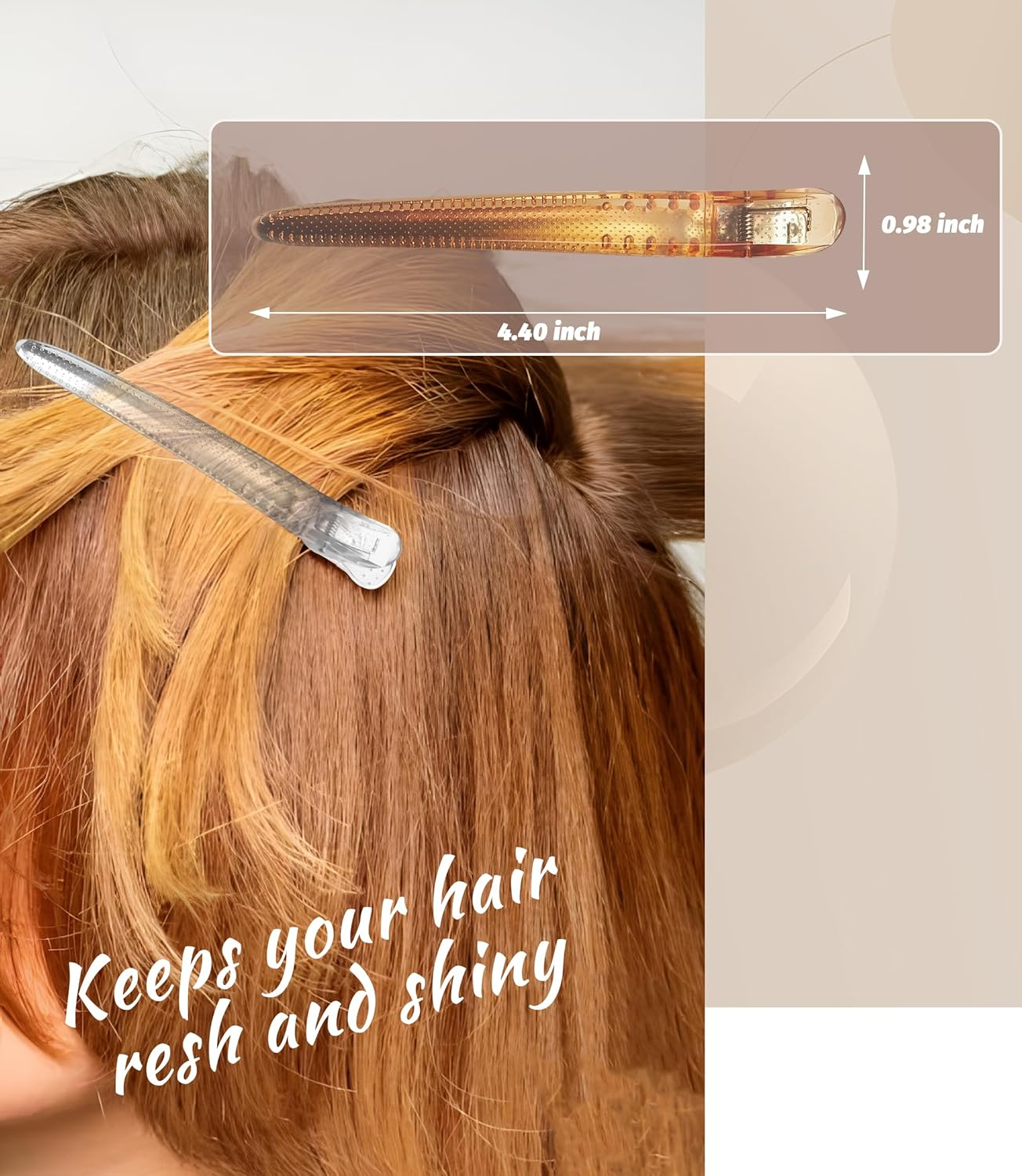 Pack of 4 Hair Clips Professional Section Clips Hairdresser and Compartments, Non-Slip Hair Clips with Duck Beak and Non-Slip Teeth, Hair Cutting Clips for Hairdressing Salon and Home (Four Colours) image number 4