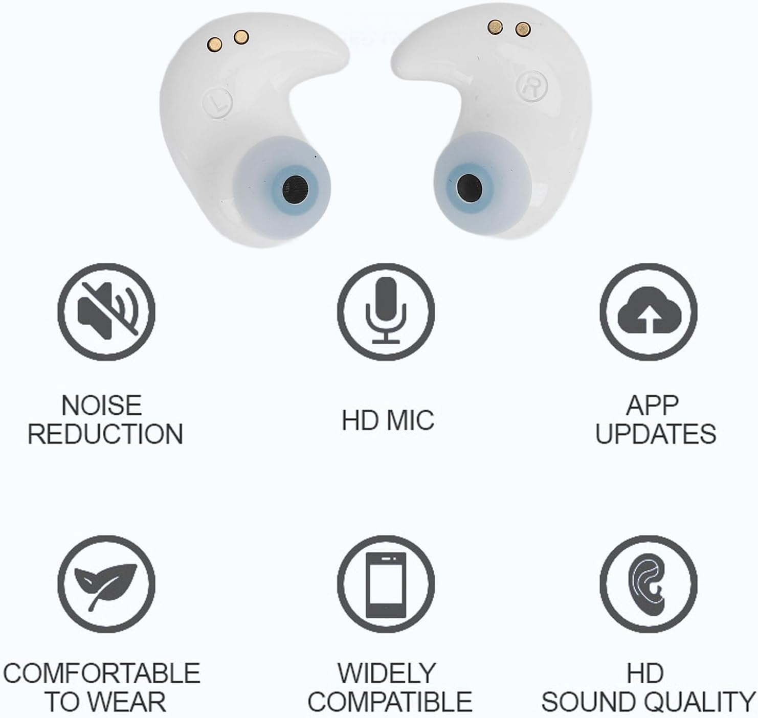Voice Translator Earbuds, Supports More than 100 Languages, Real Time Translation Headphones, Voice Translator Device with Bluetooth and App for Android, Noise Reduction image number 1
