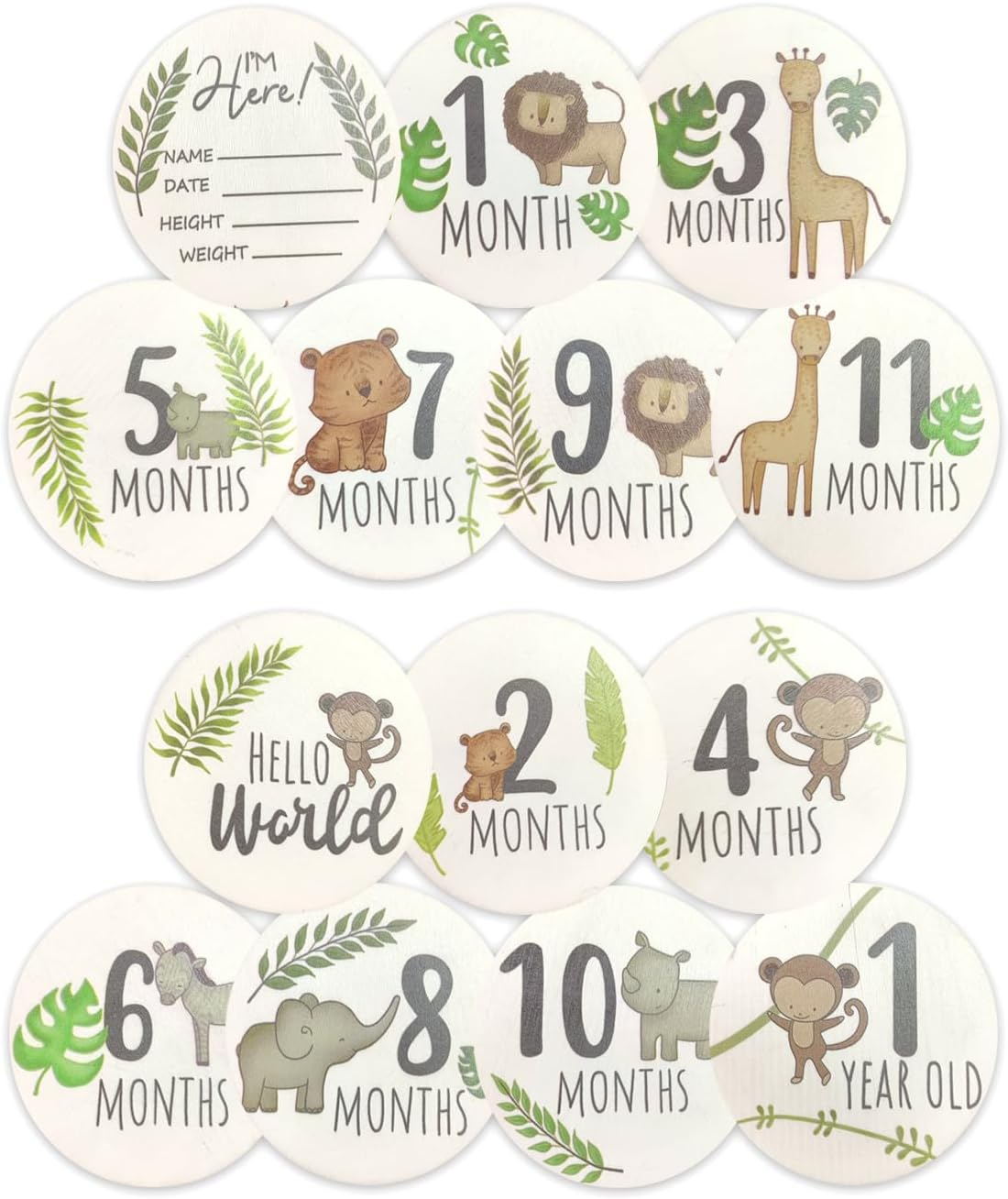 7 Pcs Baby Milestone Cards, Wooden Double-Sided Wooden Monthly Newborn Welcome Signs for New Parents Gift Set Newborn Infants 0-12 Months Growth Recording Y8YELCBKP
