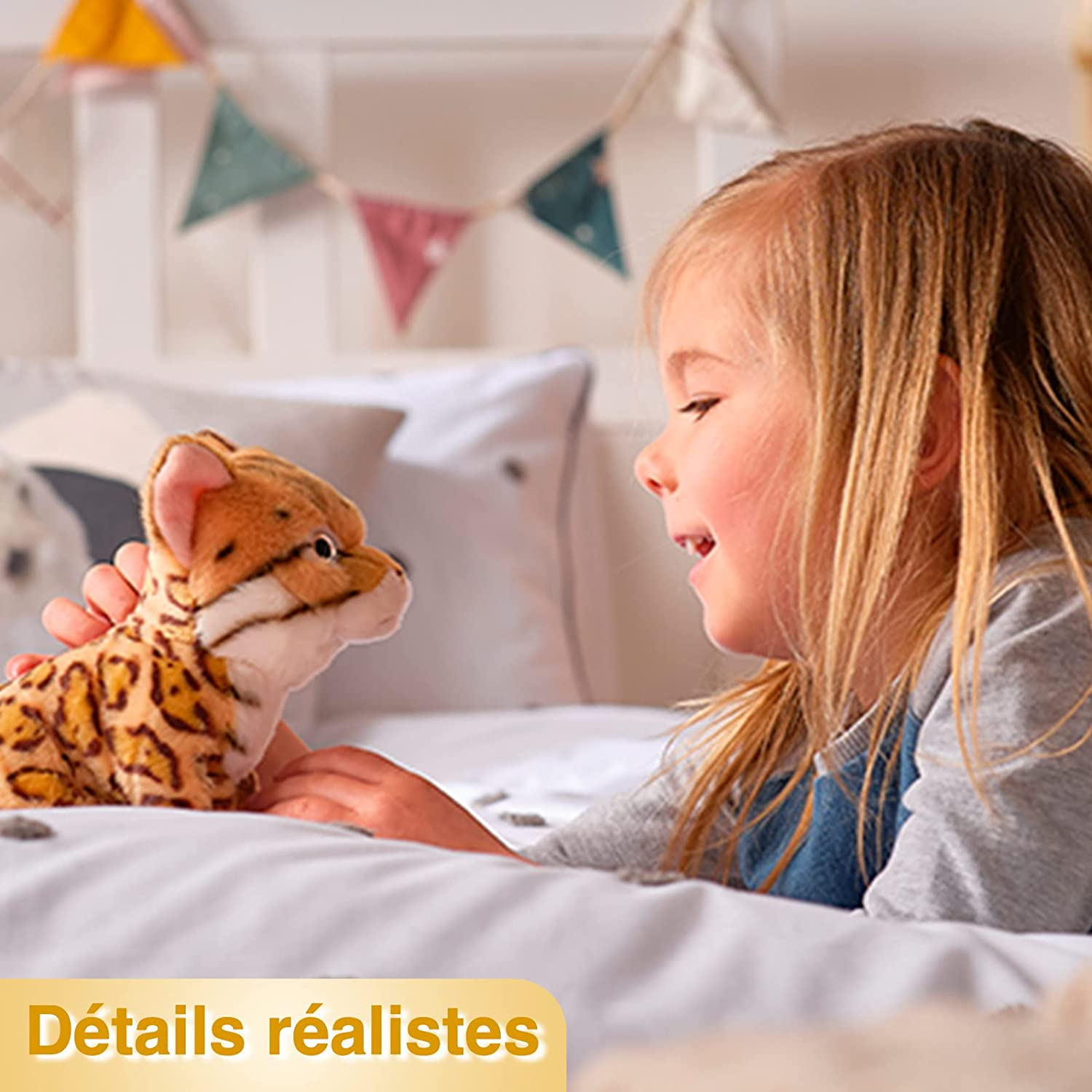 Living Nature Realistic Wolf Plush Toy, 35Cm Soft Stuffed Animal with Wildlife Educational Tags, Lifelike Design for Kids and Collectors image number 3