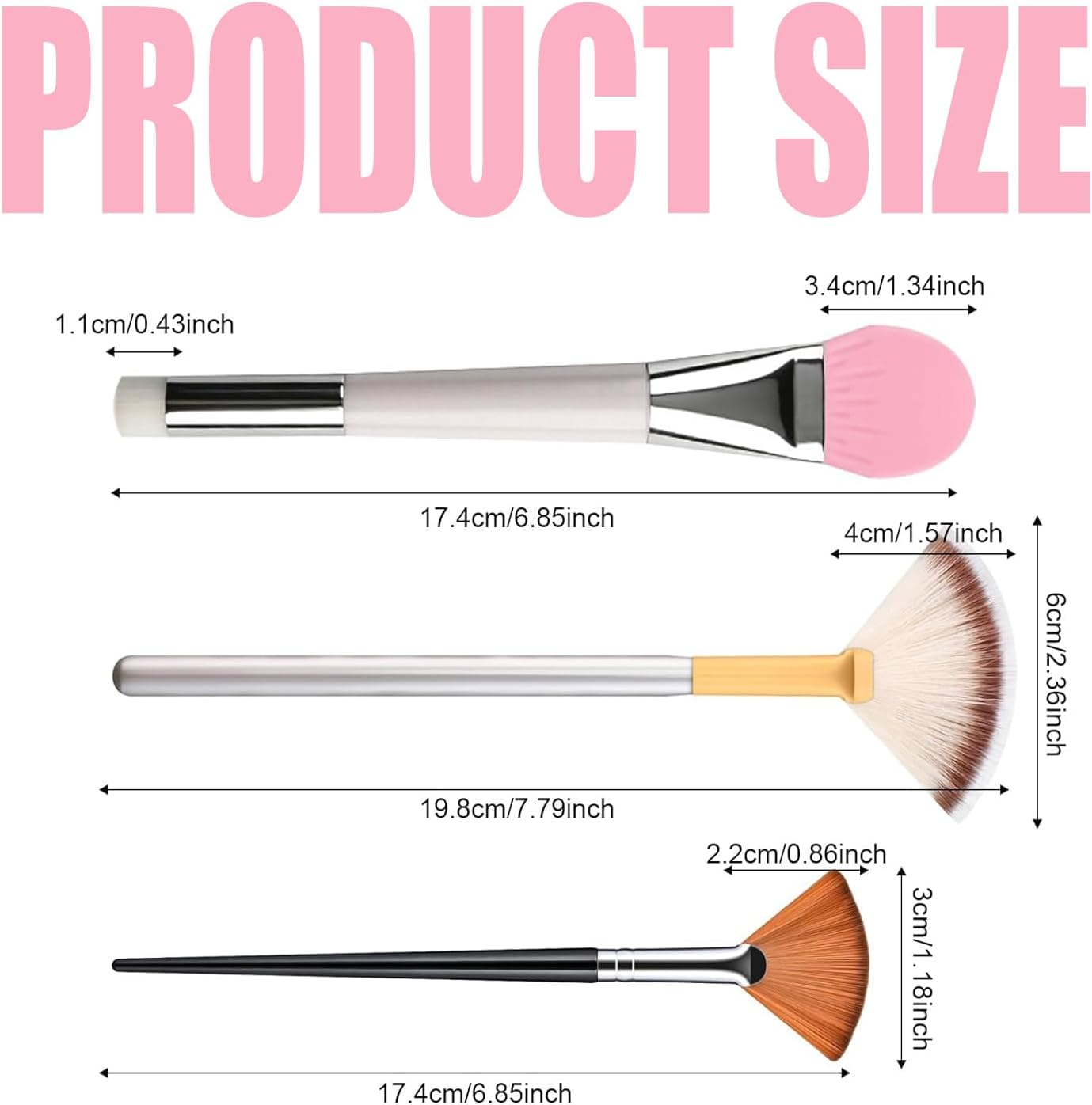 Lexziuo 4PCS Double-Headed Silicone Face Mask Brush &ndash; Soft Fan Brush for Facial Mud, Cream & Lotion Application &ndash; Makeup & Skincare Tool with Nose Massager image number 3