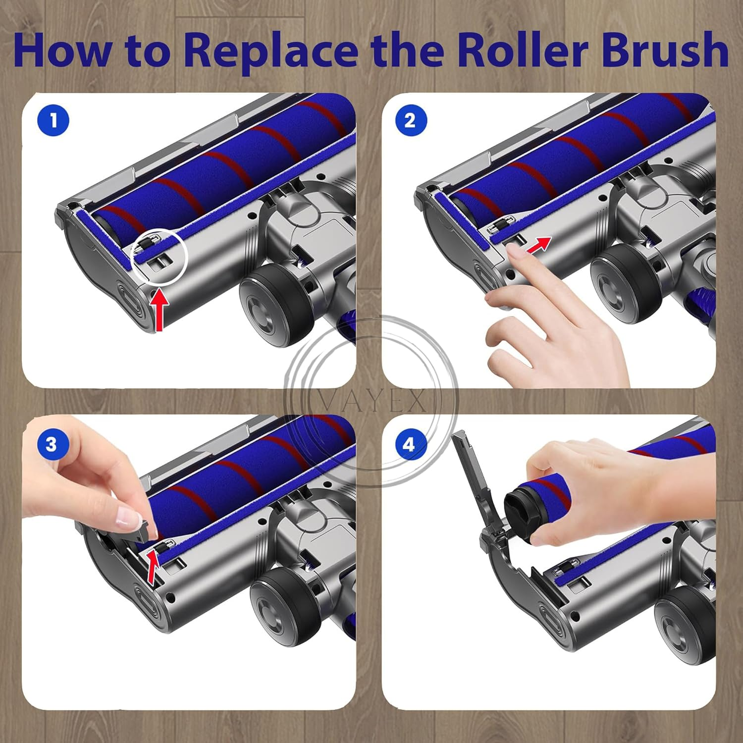 Vacuum Cleaner Head Compatible with Dyson V7 V8 V10 V11 V15 &ndash; Motorized Roller Brush Attachment with LED Lights, Powerful Suction, Replacement Electric Head for Carpet & Hard Floor