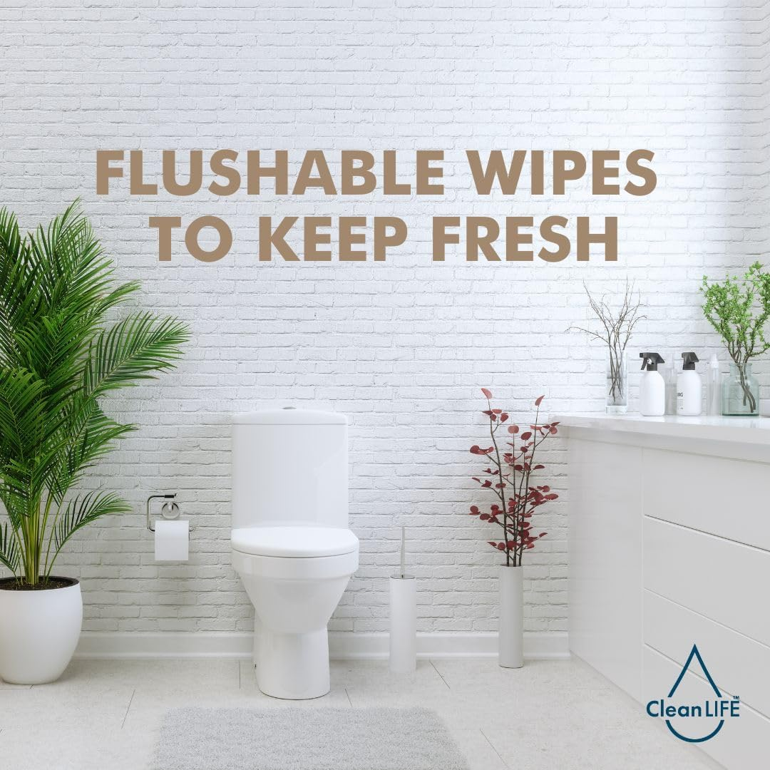 Cleanlife Flushable Wipes X 12 Pack - Plastic Free and Bio-Degradable Wipes, Australian Made and Owned image number 1