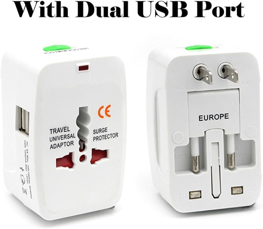 Dual USB Portable Electric Plug, JR Joyreap Power Socket Adapter International Travel Universal Charger Converter EU UK US AU image number 1