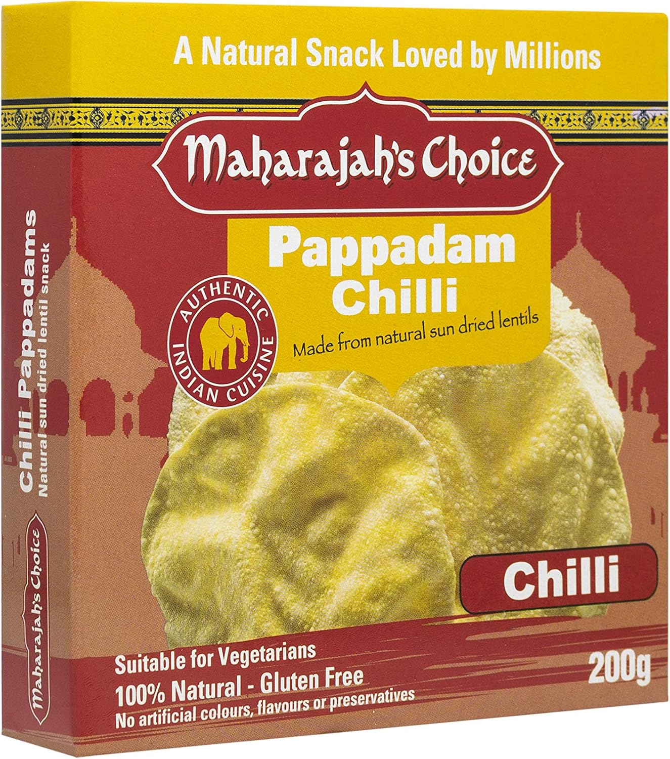 Maharajah'S Choice Chilli Papad in Carton, 200 G