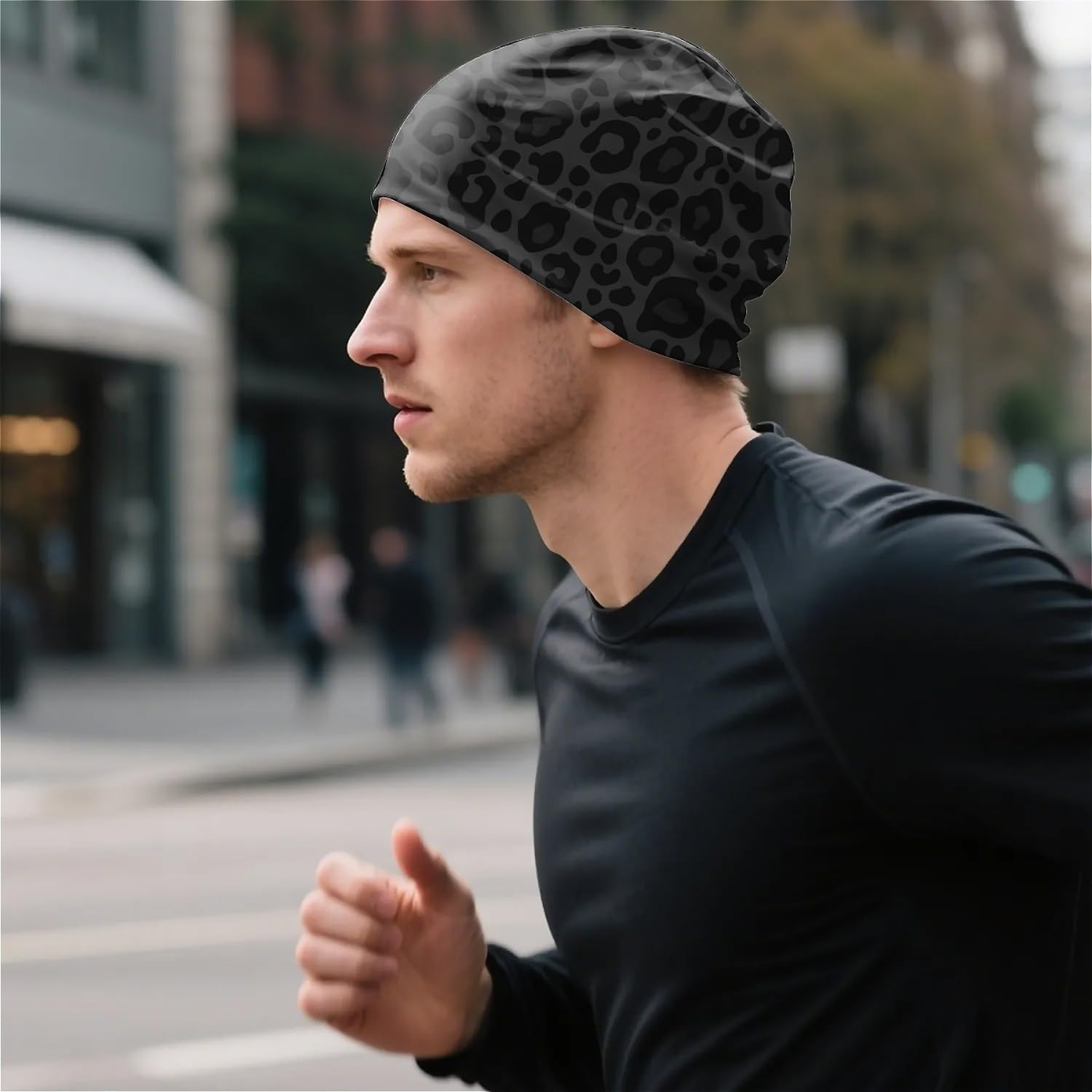 Floral Dog Womens Slouchy Beanie Cotton Chemo Caps Cancer Headwear Hats Turban Baggy Skull Sleep Scarf - Blue Butterfly image number 2