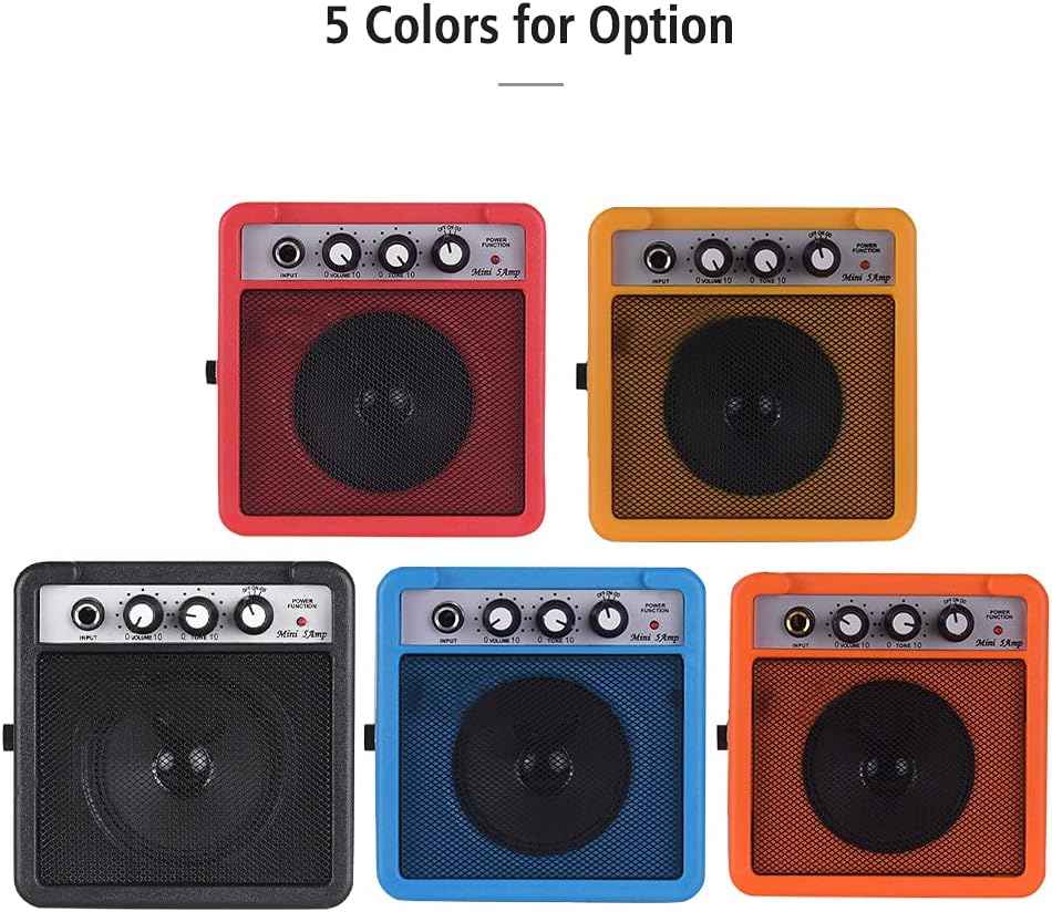 Yasao 5W Mini Guitar Amplifier Amp Speaker with 3.5Mm & 6.35Mm Inputs 1/4 Inch Output Supports Volume Tone Adjustment Overdrive image number 4