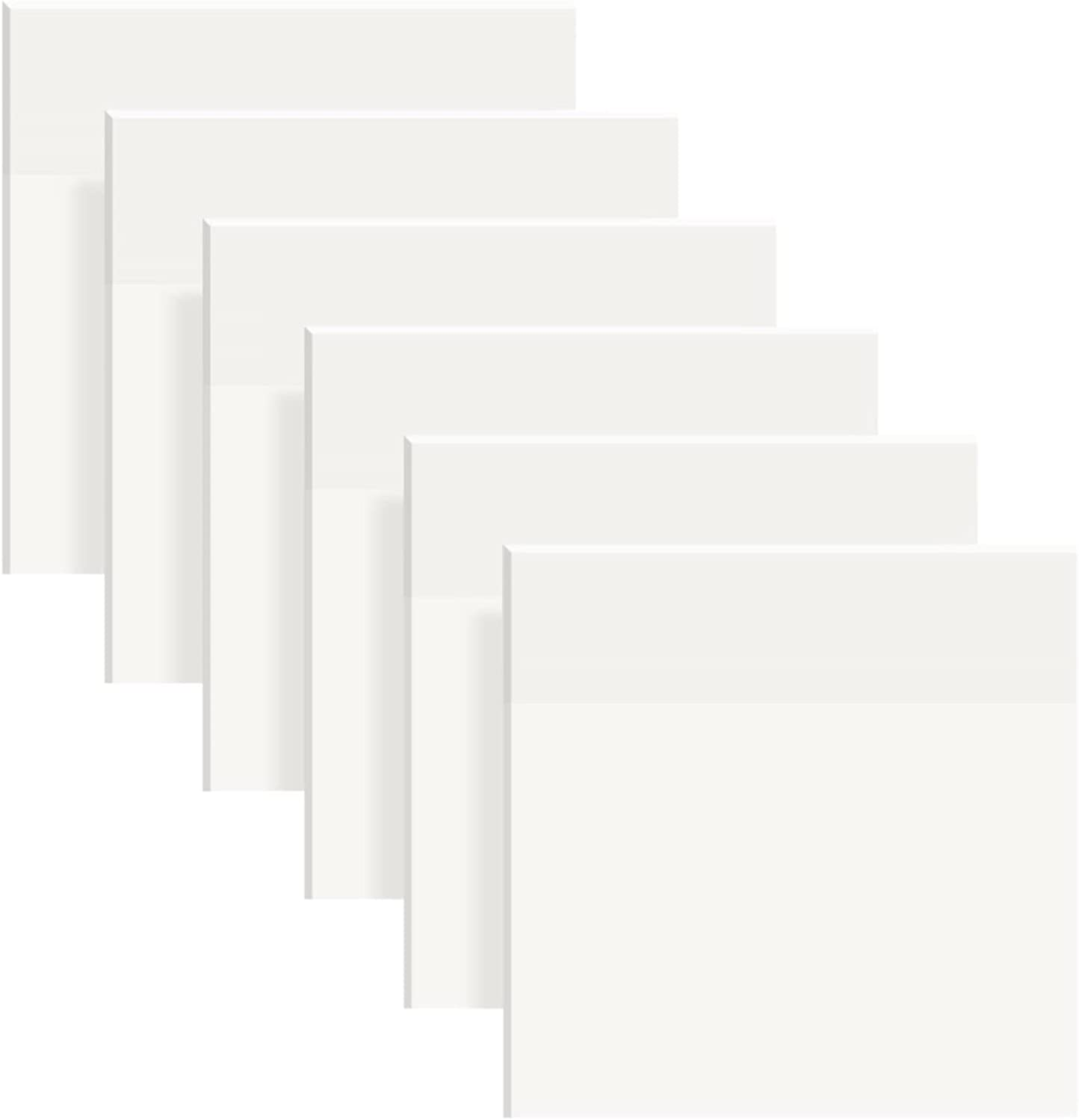 Masper 6 Pads/300 Sheets Transparent Sticky Notes in 6 Colours, 7.5Cm X 7.5Cm Clear Sticky Notes, Quality Waterproof Sticky Notes Memo Pads
