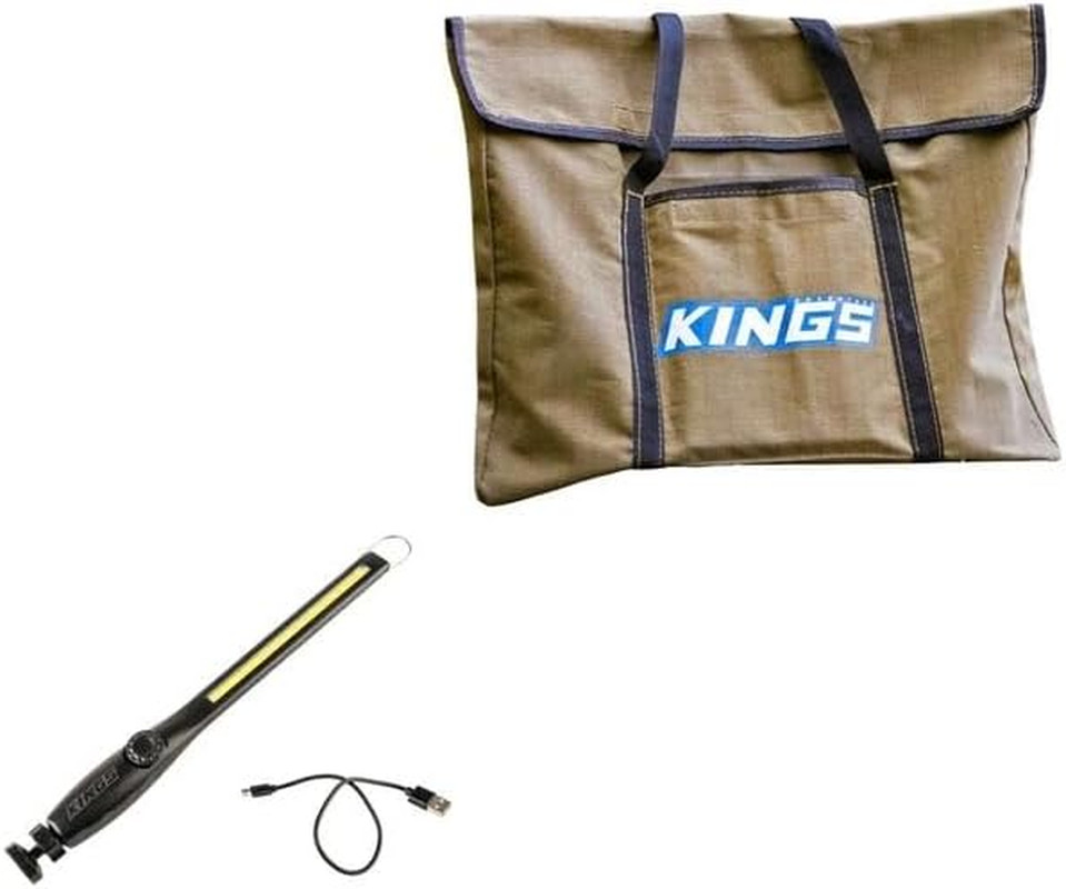 Kings Portable Fire Pit Bag 400GSM Ripstop + Rechargeable Lithium LED Worklight