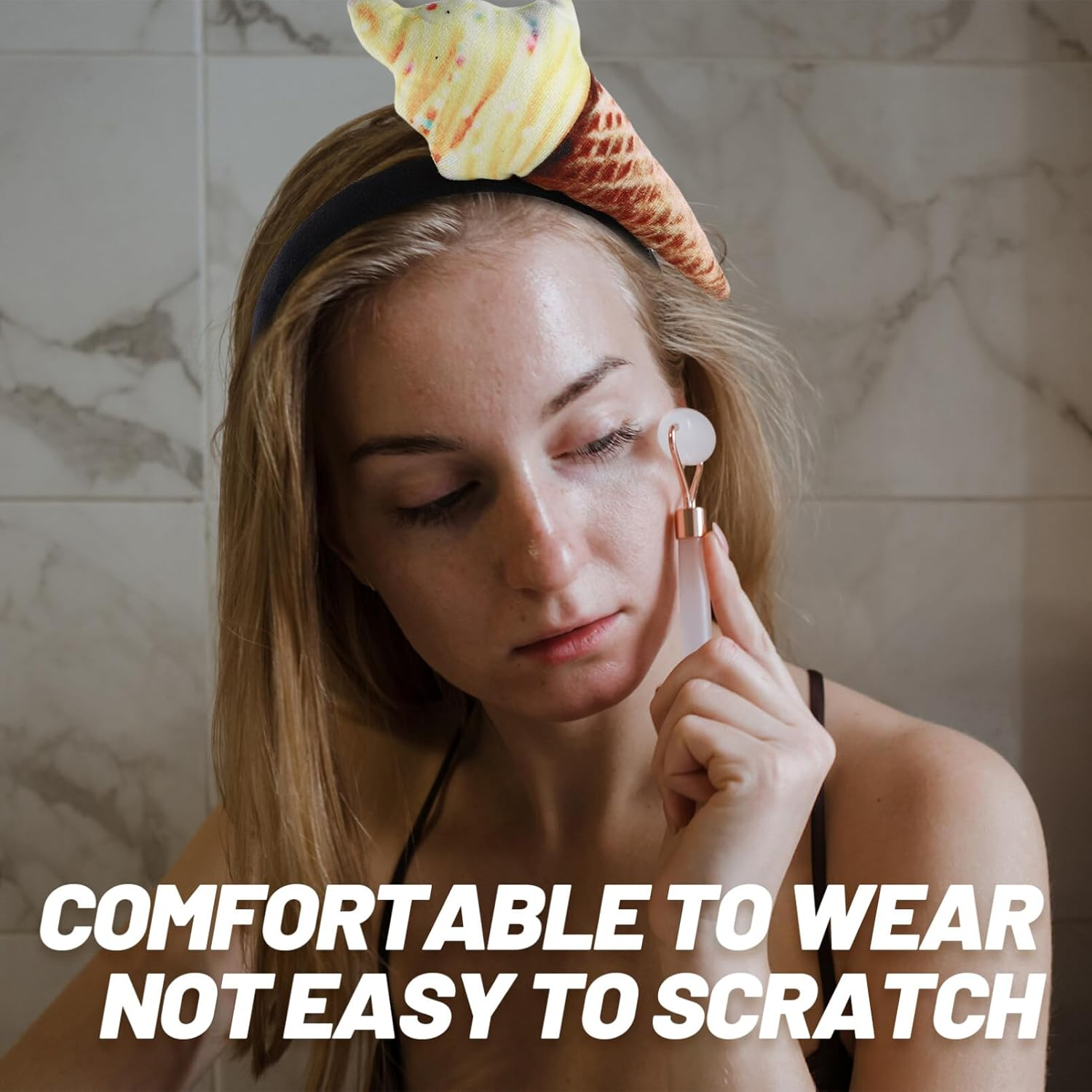 FOMIYES Ice Cream Cone Headband Unisex Adult Food Ice Cream Cone Mini Hat on Headband Food Dress up Ice Cream Headwear for Costume Party Supplies Food Party Decoration image number 2