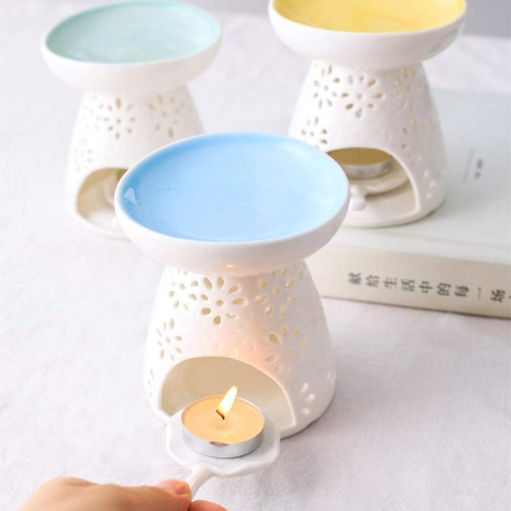 Sculpture Statue Antiques Collectables，Ceramic Tea Light Holder, Aromatherapy Essential Oil Burner, Wax Warmer Great Decoration for Living Room, Balcony, Patio, Porch and Garden,E (Color : A) image number 5