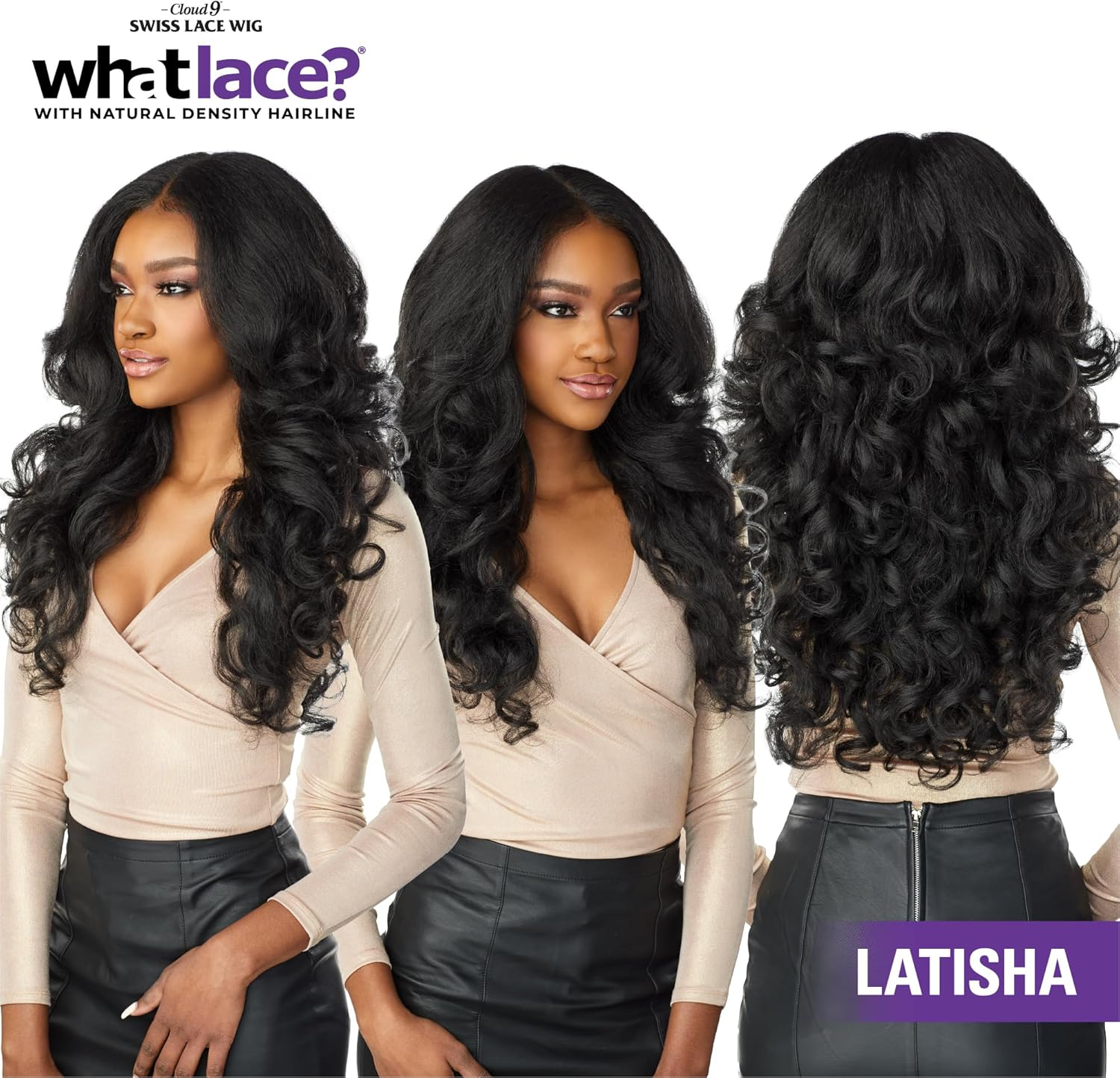 Synthetic Cloud9 What Lace Wig - LATISHA (1B off Black) - Brown image number 7