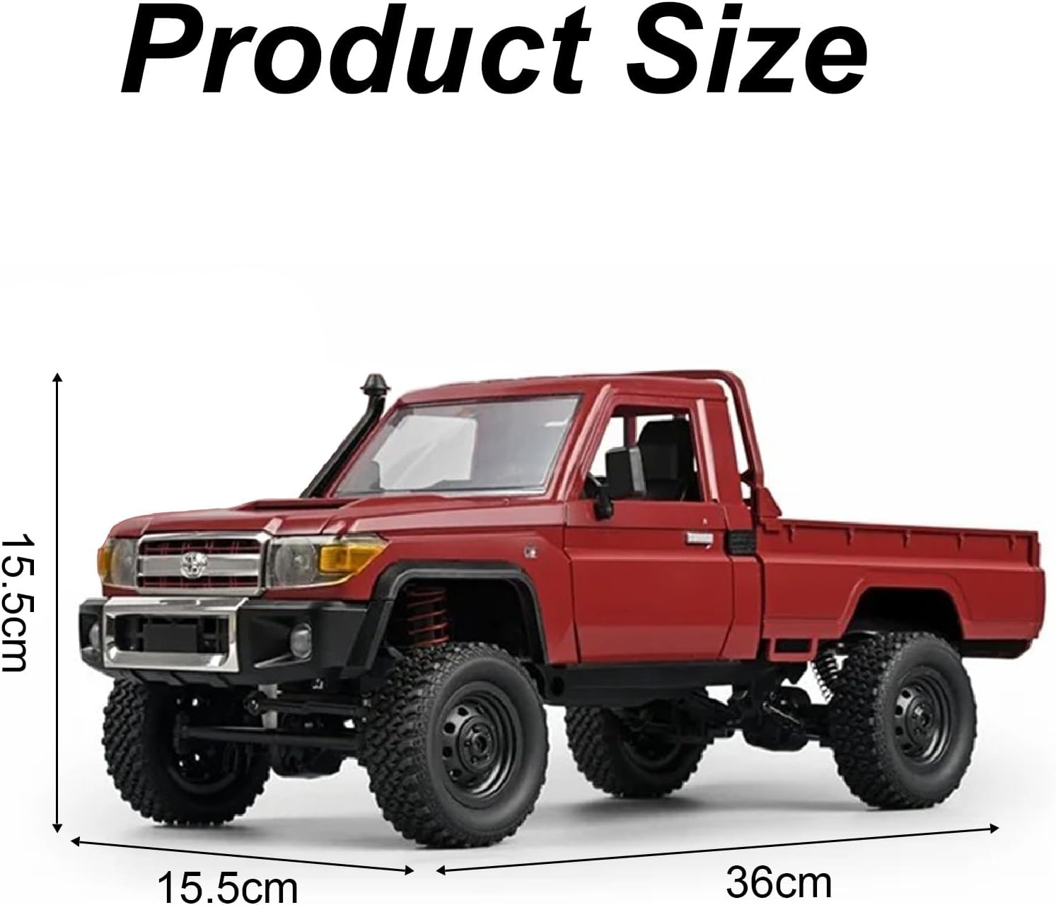 RC Rock Crawler RC Truck, 4X4 LC79 Off-Road Remote Control Car,1/12 Scale with 2.4Ghz,280 Brushed Motor,Proportional Throttle Steering,Rtr All-Terrain Hobby Toy for Adults (Red 1Battery) - Red 2Battery image number 5