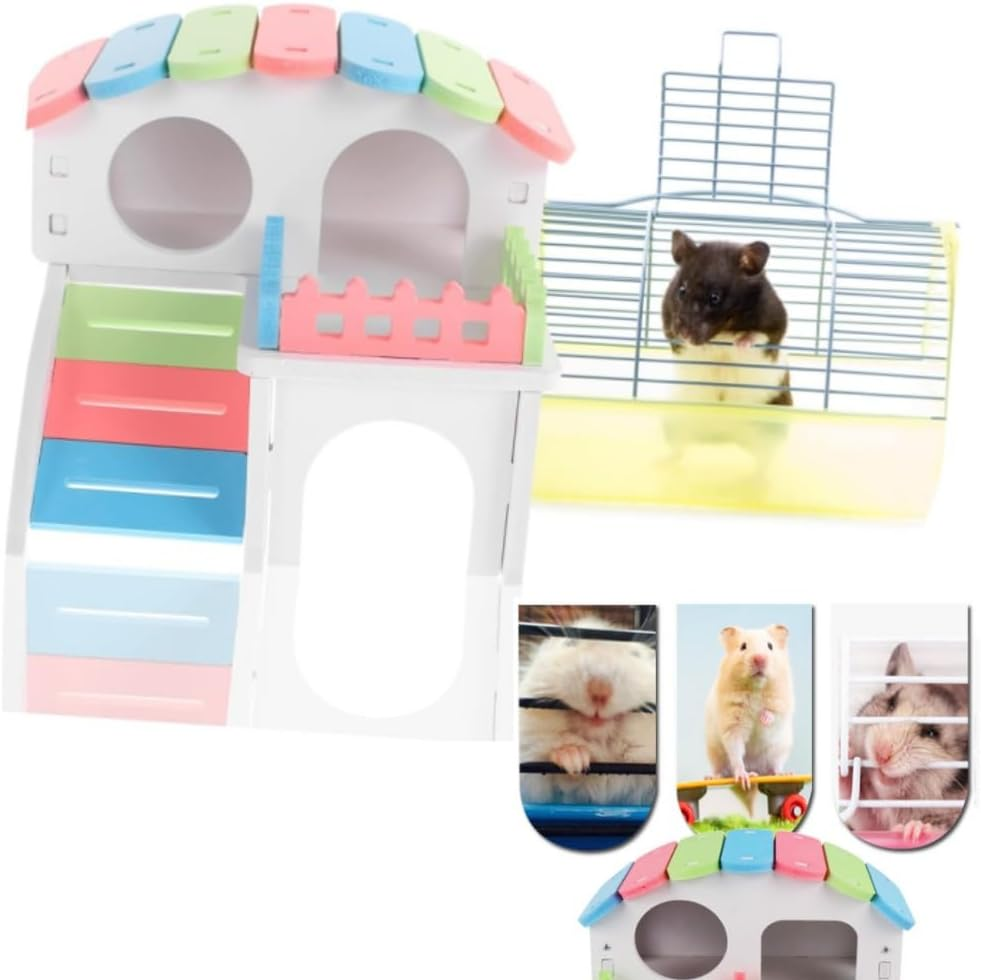 DACUAN Hamster House, Rat Hideout Mouse Hideouts Toys Hamster Sleep Bed Chinchillas Hut Hamster Houses Small Animal Shelter Mouse Cage Guinea Pig Hide Guinea Pig House Hamster Nest Rat House PVC image number 2